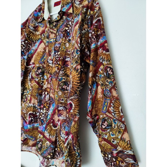 Vintage Ben Narasin Western Indian Wild West Cowboy Button Down Shirt SZ XL - Picture 4 of 7